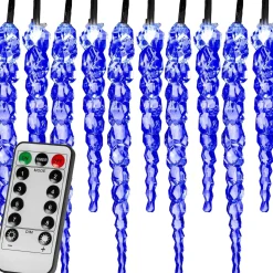 VOTRONIC Voltronic Kerstverlichting - Led Ijspegel Verlichting - Met Afstandsbediening & Timer - Kerstlampjes - Kerstverlichting Binnen - Kerstverlichting Buiten - Feestverlichting - Feest - Kerst - 40 Ijspegels - 5.5M Verlichting + 5M Snoer Outlet