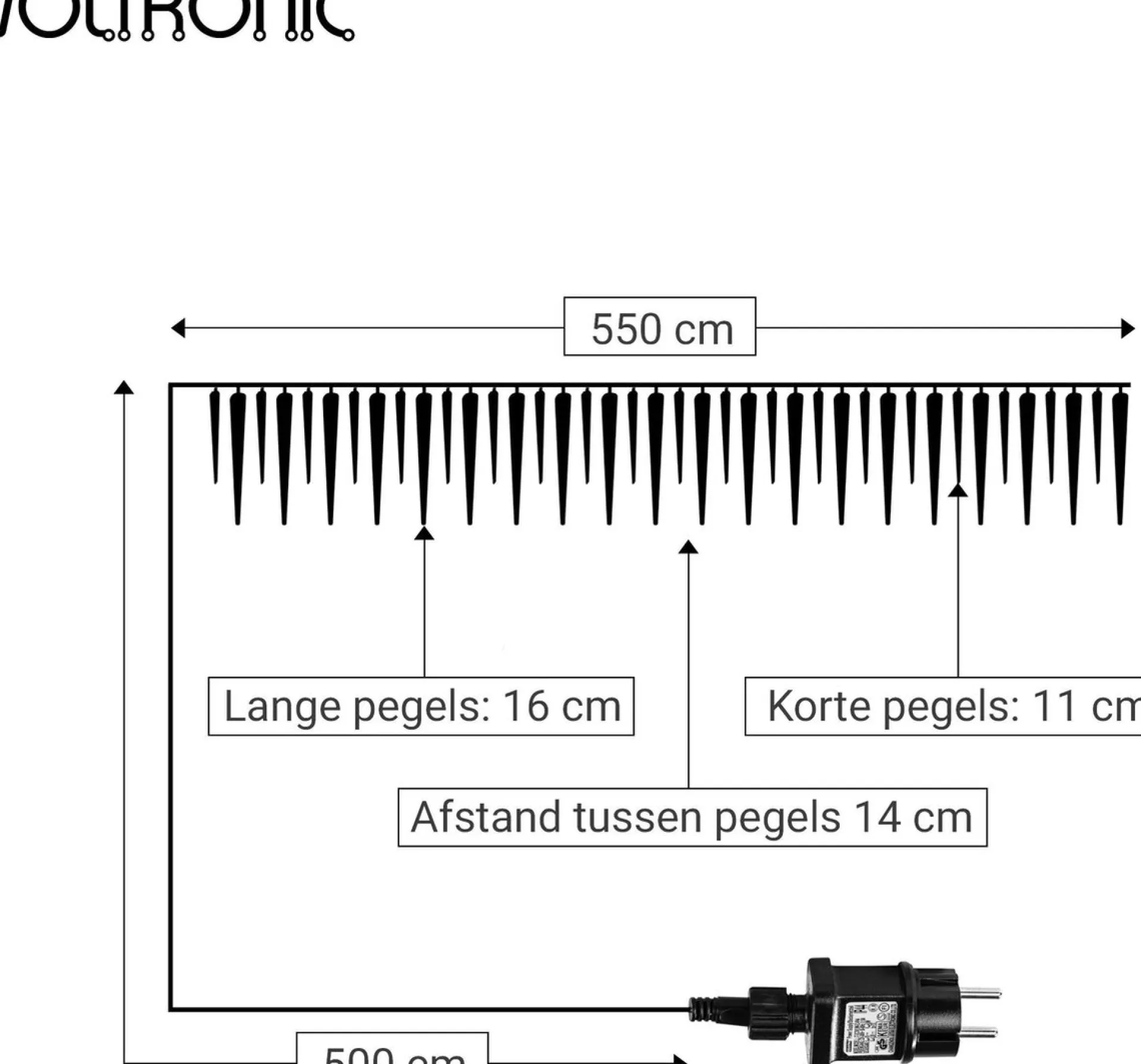 VOTRONIC Voltronic Kerstverlichting - Led Ijspegel Verlichting - Kerstverlichting Ijspegel Buiten - 40 Ijspegels - 10.5 Meter Kabel - Wit Outlet