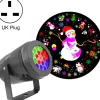 Merkloos 4W Led Snowflake Christmas Decoration Projector Light With 16 Patterns, Spec: Uk Plug Store
