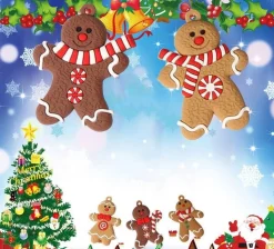 Winkrs Kerstboomversieringen></noscript> - 12X Koekemannetje - Gingerbread Bear - Kerstboom Decoratie - 7 X 5 Cm