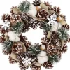 Home Accents Kerstkransen>Witte Kerstkrans - Christmas Wreath 32Cm Natuurlijke Materialen