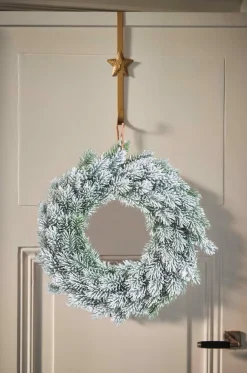 Naturn Christmas Kerstkransen>Witte Kerstkrans Met Sneeuw Van | O 30 Cm | Krans Landelijk Rond | Kerstdecoratie Deurkrans | Kerstkransen | Krans Voor De Kerst | Kerstversiering Kransen En Kerstslinger | Wit