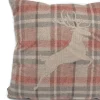 Skins by Nature Kerstkussens>Woonkussen Zacht Printed Microfibre Kussen, Hert, Hertengewei, Rendier, Kerst, Geruit, Springend Hert