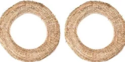 Merkloos Kerstkransen>2X Decoratie Krans Van Stro 30 Cm - Diy Kransen Maken - Kerst Deurkrans - Herfststukje Maken
