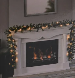 Merkloos Guirlandes>1X Dennenslingers/Dennen Guirlandes Met 35 Led Lampjes/Lichtjes 270 Cm - Kerstversiering/Kerstdecoratie