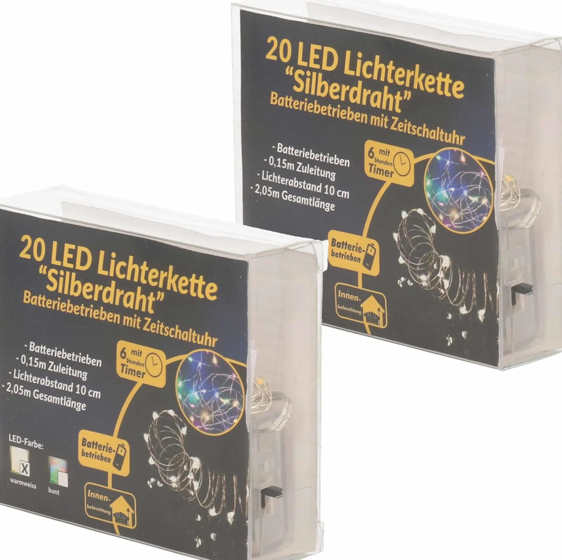 Merkloos 3X Draadverlichting Zilver Met Warm Witte Led Lampjes 2 Meter Op Batterijen Met Timer - Kerstverlichting Lichtsnoeren Online