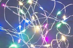 Merkloos 2X Draadverlichting Zilver Met Gekleurde Led Lampjes 6 Meter Op Batterijen Met Timer - Kerstverlichting Lichtsnoeren Online