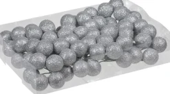 Othmara decorations Kerststukjes>80X En Glitter Mini Kerstballen Stekers Kunststof 3 Cm - Kerststukje Maken Onderdelen