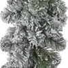 Everlands Guirlandes>1X Groene Dennen Guirlandes / Dennenslingers Met Sneeuw 270 X 25 Cm - Kerstslingers / Dennen Slingers