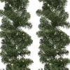 Merkloos Guirlandes>2X Groene Kunst Kerstguirlande Imperial Met Lampjes 270 Cm - Dennenslingers Met Kerstverlichting