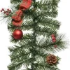 Decoris Guirlandes>1X Groene Kunst Kerstguirlande Met Rode Versiering 180 Cm - Dennenslingers Kerstversieringen/Kerstdecoraties