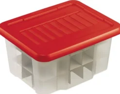 Bellatio Decorations 2X Kerstballen Opruimen Opbergboxen 24 Liter - Voor 45 Kerstballen Per Box - Kerstversiering/Kerstdecoratie Kerstballen Opruimen/Opbergen Outlet