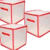 Bellatio Decorations 3X Kerstballen Opruimen/Opbergen Opbergboxen 31 X 31 X 31 Cm - Kerstversiering Opbergdozen Voor In Totaal 81 Kerstballen Discount