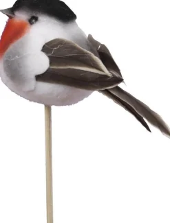 Othmara decorations Kerststukjes>6X Kerststukje Onderdelen Stekers Met Vogeltjes 9,5 Cm - Kerststukje Maken Onderdelen