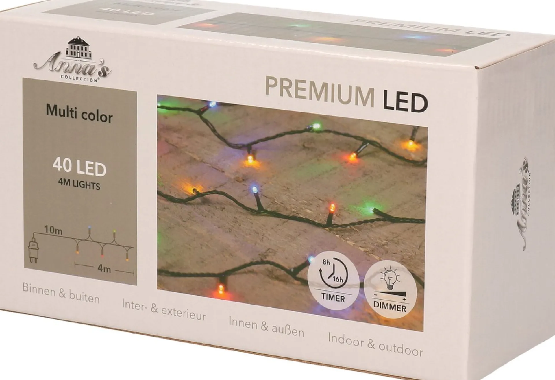 Anna's Collection 1X Kerstverlichting 40 Gekleurde Leds Met Dimmer En Timer - Voor Buiten En Binnen - Boomverlichting Outlet