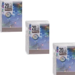 Merkloos 3X Kerstverlichting - Op Batterij - Gekleurd - 20 Lampjes Shop