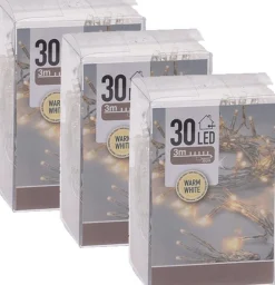 Merkloos 3X Kerstverlichting Op Batterij Warm Wit 30 Lampjes Outlet