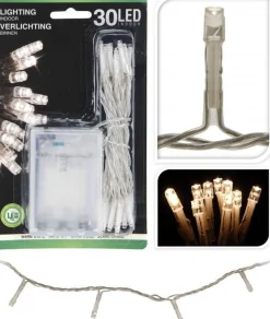 Merkloos 3X Kerstverlichting Op Batterij Warm Wit 30 Lampjes Outlet