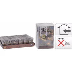 Merkloos 3X Kerstverlichting Op Batterij Warm Wit 50 Lampjes - Kerstlichtjes Op Batterijen Discount