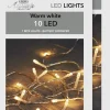 Merkloos 2X Kerstverlichting Op Batterijen Warm Wit 10 Lampjes 100 Cm/1 Meter - Warm Witte Mini Verlichting - Kerstlampjes/Kerstlichtjes Op Batterij Cheap