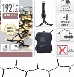 Merkloos 2X Kerstverlichting Op Batterij Warm Wit Buiten 192 Lampjes - Kerstlampjes Voor De Boom Cheap