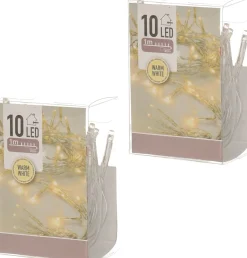 Merkloos 6X Kerstverlichting Op Batterij Warm Wit 10 Lampjes Discount