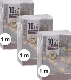 Merkloos 6X Kerstverlichting Op Batterij Warm Wit 10 Lampjes Discount