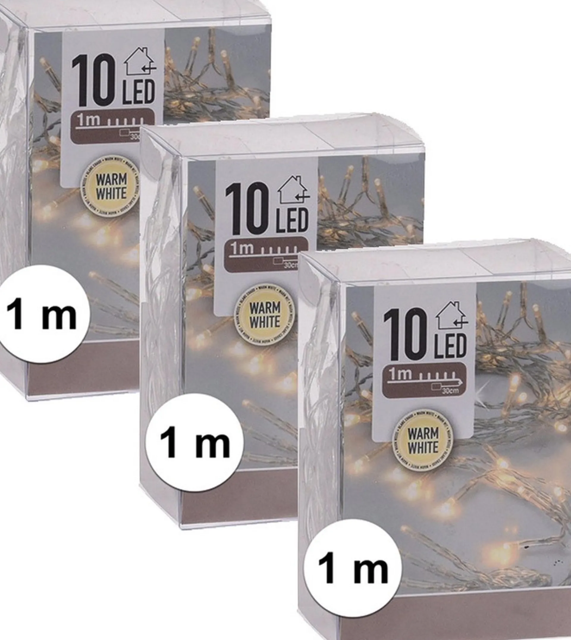 Merkloos 6X Kerstverlichting Op Batterij Warm Wit 10 Lampjes Discount