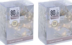 Merkloos 2X Kerstverlichting Op Batterij Warm Wit 80 Lampjes Discount