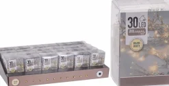 Merkloos 2X Kerstverlichting Op Batterij Warm Wit 30 Lampjes Store