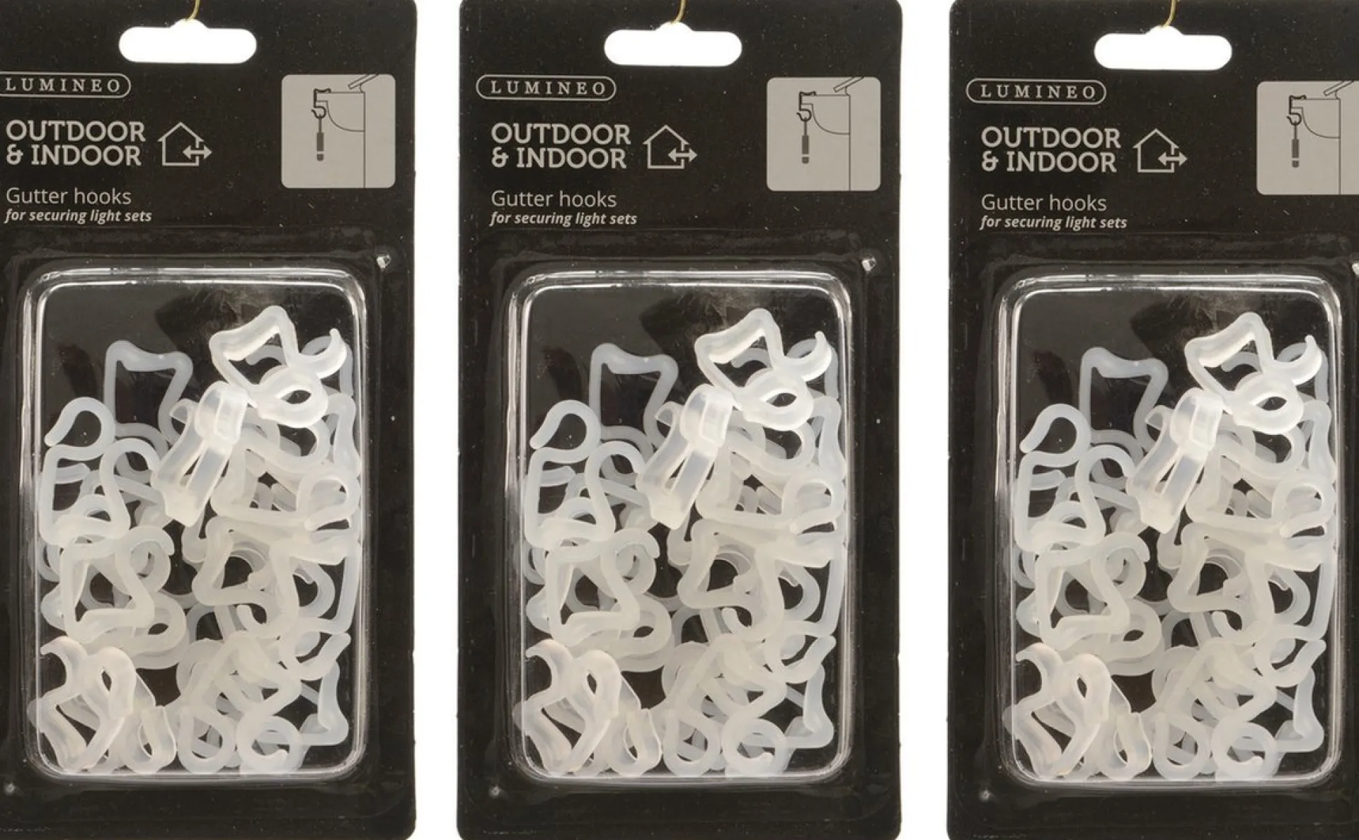 Lumineo 72X Kerstverlichting/Feestverlichting Bevestiging Dakgoot Ophang Haakjes - Lichtsnoeren Ophangen Cheap
