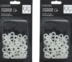 Lumineo 48X Kerstverlichting/Feestverlichting Bevestiging Dakgoot Ophang Haakjes - Lichtsnoeren Ophangen Cheap
