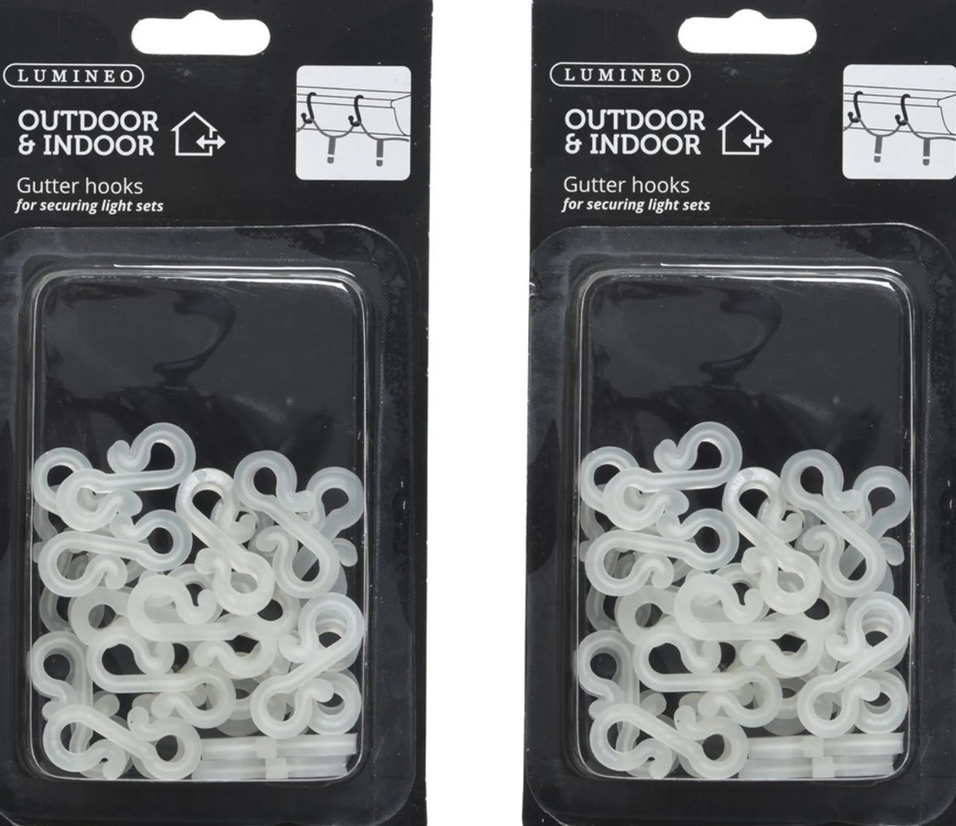 Lumineo 48X Kerstverlichting/Feestverlichting Bevestiging Dakgoot Ophang Haakjes - Lichtsnoeren Ophangen Cheap