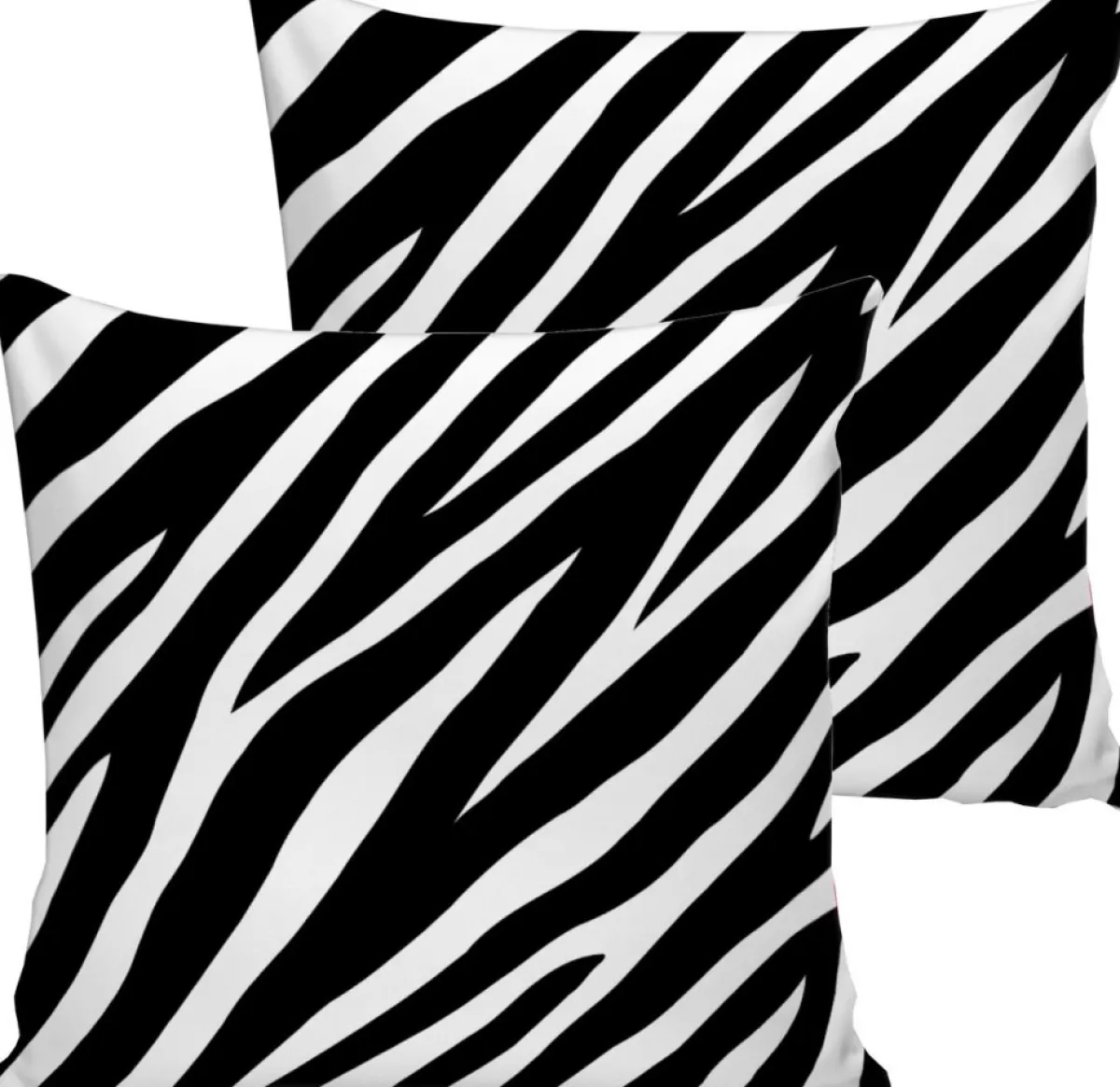 De Groen Home Kerstkussens>2X Kussenhoes Voor Sierkussen - Zwart&Wit Zebra Patroon - Velvet- 45X45 - Kussensloop - Aan Beide Zijdig Bedrukt