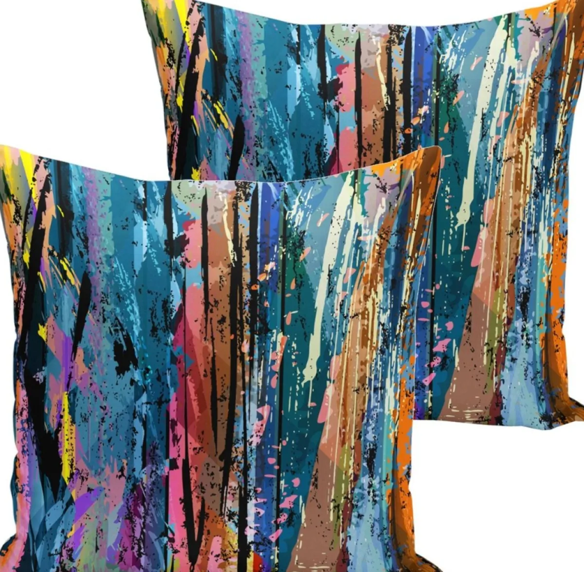 De Groen Home Kerstkussens>2X Kussenhoes Voor Sierkussen - Velvet- Waterverf - 45X45 - Kussensloop - Aan Beide Zijden Bedrukt - Kussenhoesjes