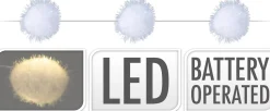 Merkloos 3X Led Lichtsnoeren Met 20 Sneeuwballen Lampjes Van 3X,5 Cm Op Batterijen Cheap