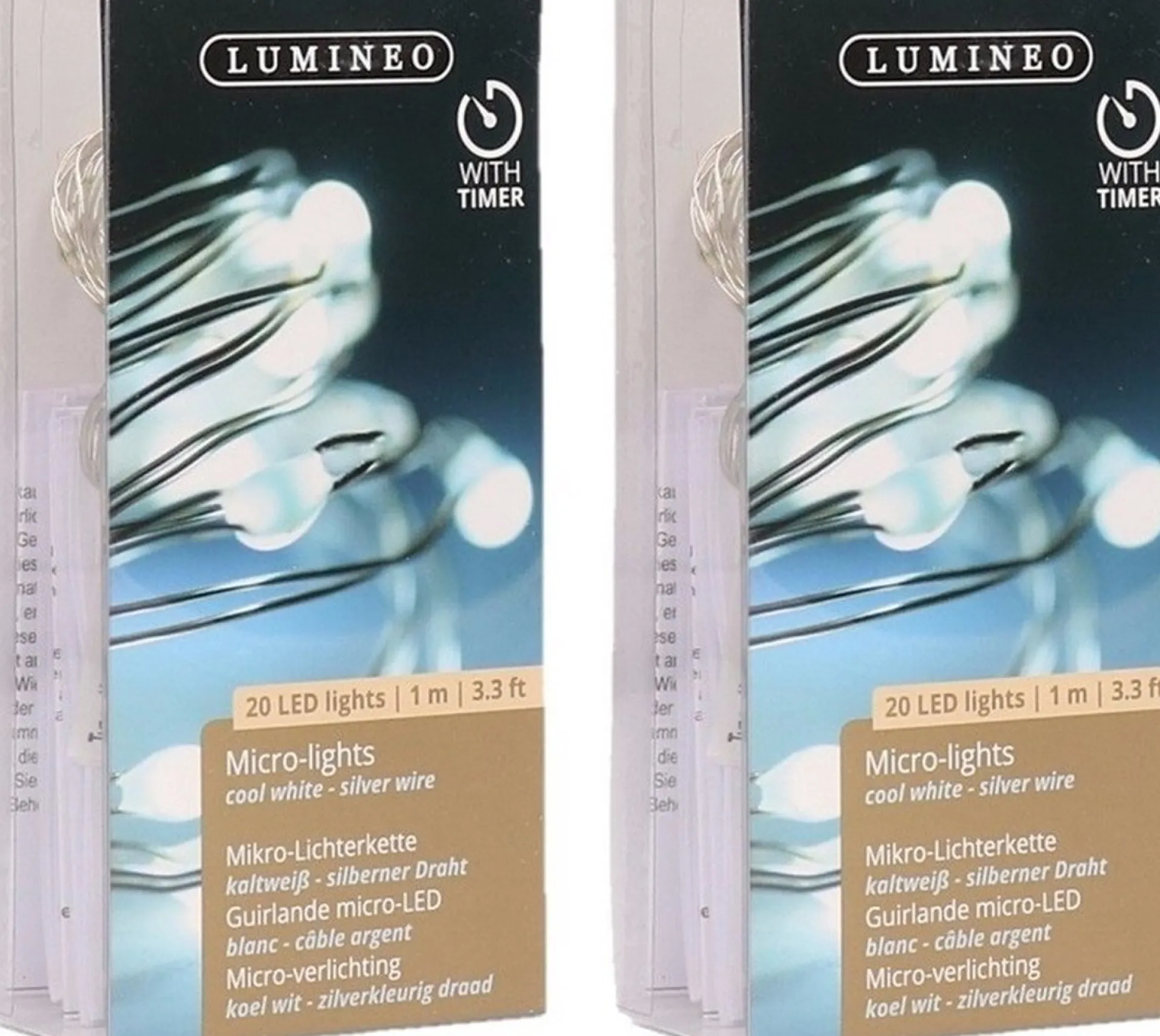 Merkloos 2X Micro Kerstverlichting Koel Wit 20 Lampjes - Microverlichting Best Sale