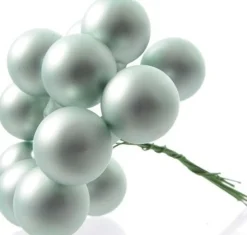 Decoris Kerststukjes>10X Mini Glazen Kerstballen Kerststekers/Instekertjes Mintgroen 2 Cm - Mintgroene Kerststukjes Kerstversieringen Glas