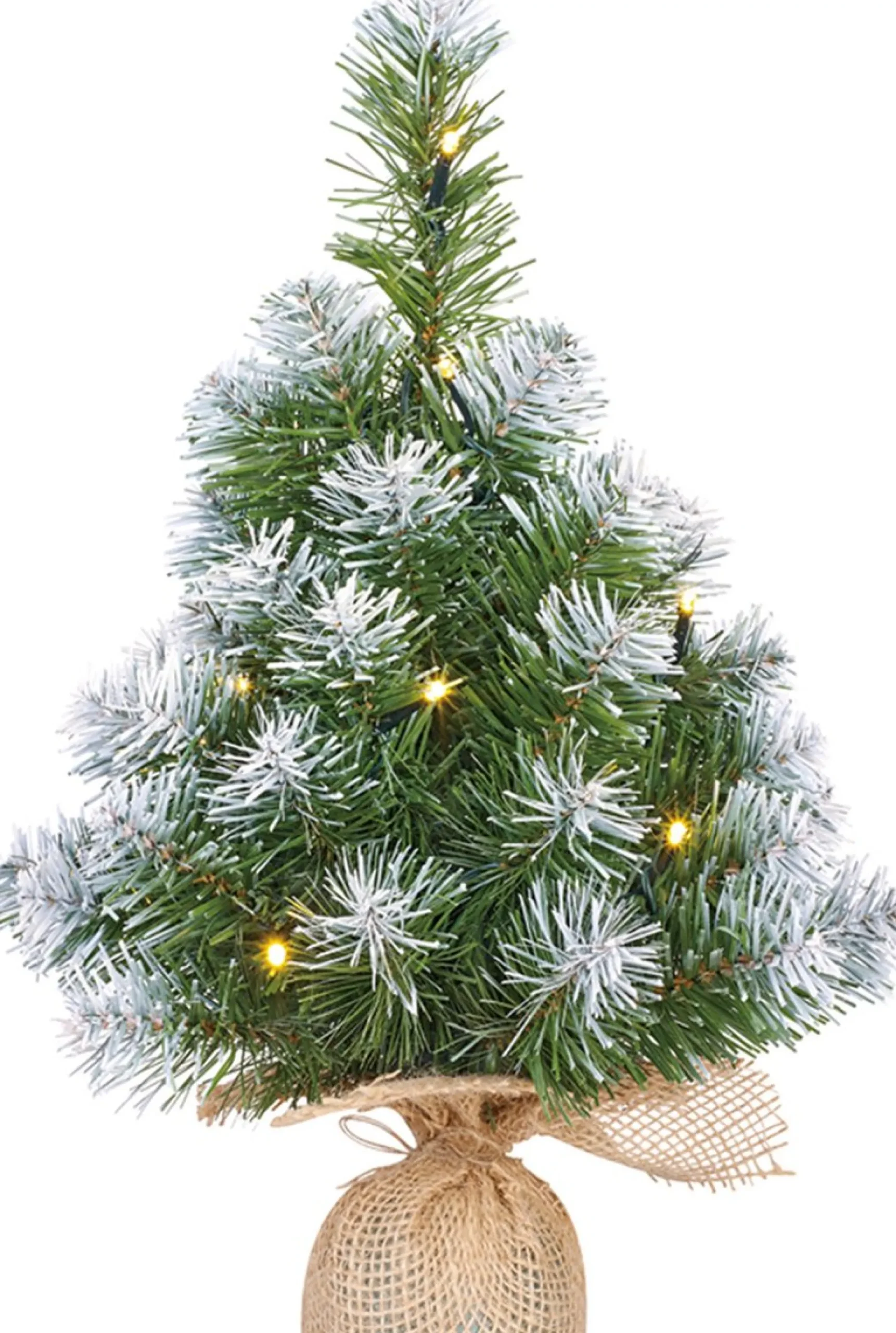 Mica Decorations 2X Mini Kunst Kerstboom Met 10 Led Lampjes En Sneeuw 45 Cm - Mini Kerstboompjes Best Sale