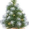 Mica Decorations 1X Mini Kunst Kerstboom Met 10 Led Lampjes En Sneeuw 45 Cm - Mini Kerstboompjes Cheap