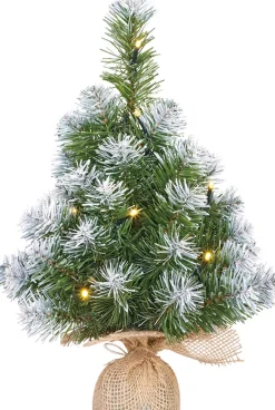 Mica Decorations 1X Mini Kunst Kerstboom Met 10 Led Lampjes En Sneeuw 45 Cm - Mini Kerstboompjes Cheap