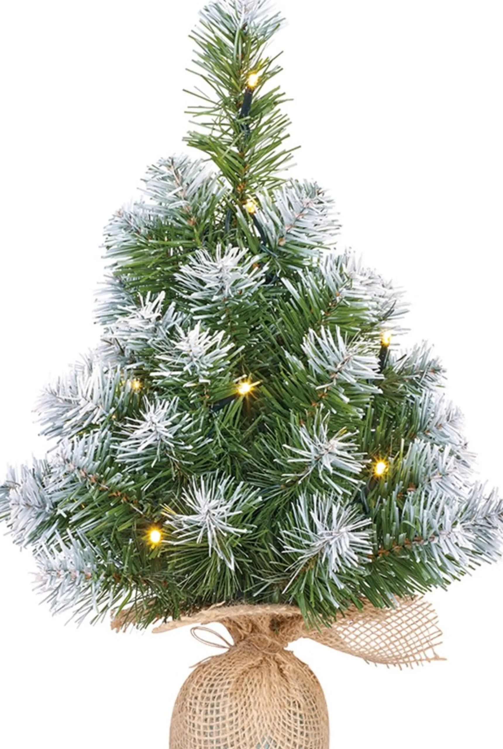 Mica Decorations 1X Mini Kunst Kerstboom Met 10 Led Lampjes En Sneeuw 45 Cm - Mini Kerstboompjes Cheap