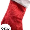 Decoris Kerstsokken>25X Rode Pluche Kerstsokken 40 Cm