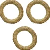 Merkloos Kerstkransen>3X Stro Kerstkrans Om Te Decoreren 20 Cm - Kerst Deurkransen - Strokransen
