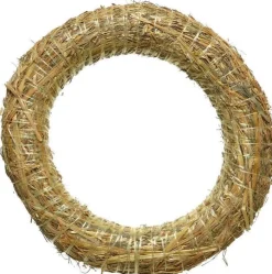 Merkloos Kerstkransen>3X Stro Kerstkrans Om Te Decoreren 20 Cm - Kerst Deurkransen - Strokransen