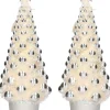 Merkloos 2X Stuks Complete Kerstbomen Met Ballen En Lichtjes Zilver 60 Cm - Kunst Kerstbomen/Kunstkerstbomen Met Versiering En Verlichting Flash Sale