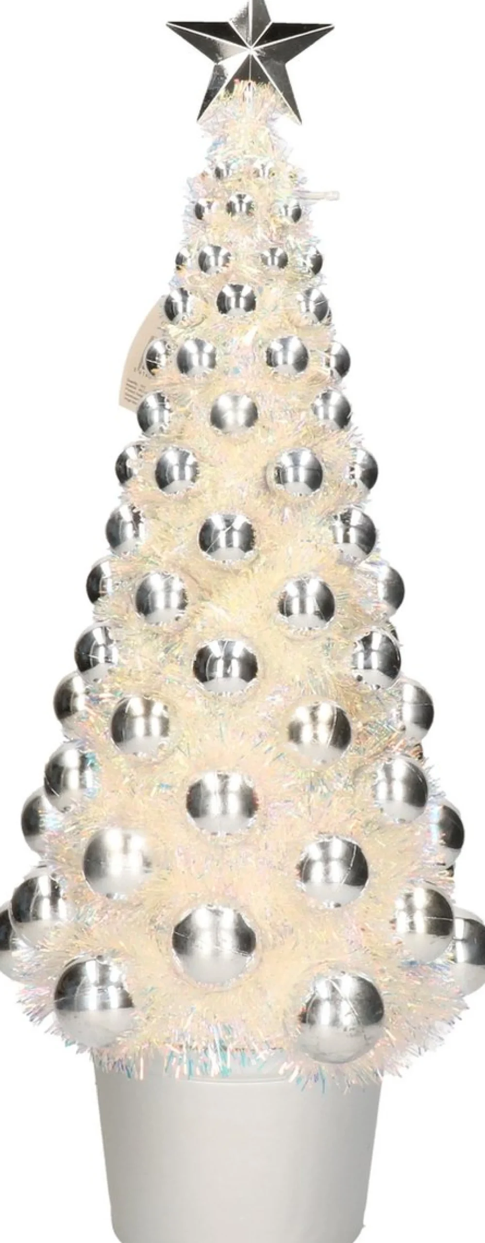 Merkloos 2X Stuks Complete Kerstbomen Met Ballen En Lichtjes Zilver 60 Cm - Kunst Kerstbomen/Kunstkerstbomen Met Versiering En Verlichting Flash Sale