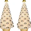 Merkloos 2X Stuks Complete Kunstkerstbomen Met Lichtjes En Ballen Goud - Kerstversiering - Kerstbomen - Kerstaccessoires - Kerstverlichting Goudkleurig Fashion