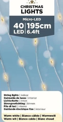 Lumineo 3X Stuks Draadverlichting Zilverdraad 40 Warm Witte Lampjes - 1195 Cm - Kerstverlichting Lichtsnoeren Op Batterijen Best