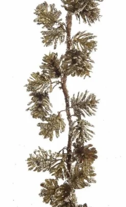 Decoris Guirlandes>2X Stuks Gouden Dennenappels Guirlande 120 Cm Met Glitters